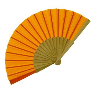 Vějíř dřevěný oranžový 42 cm (Dámský vějíř do ruky jednobarevný)