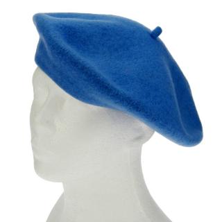 Vlněný baret modrý (Dámský zimní baret 11 palců)