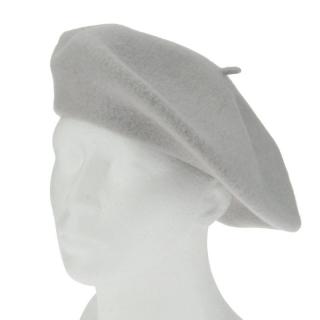 Vlněný baret světle šedý (Dámský zimní baret 11 palců)