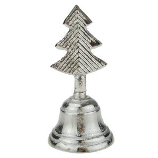 Zvonek strom 12 cm (Vánoční stolní zvonek stromeček)