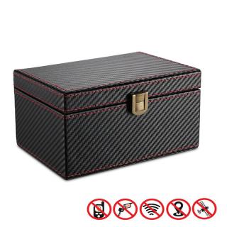 Stínící box z luxusní PU kůže pro blokování signálu - 170 x 125 x 95mm