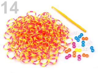 Loom bands gumičky č.14 - růžovožlutá