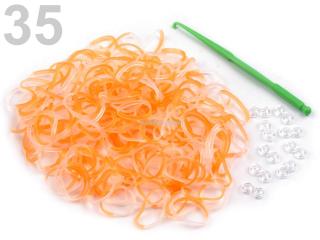 Loom bands gumičky č.35 - oranž.sytá + transparent