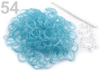 Loom bands gumičky č.54 - modrá azuro transparent