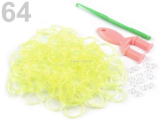 Loom bands gumičky č.64 - sv. žlutá transparent