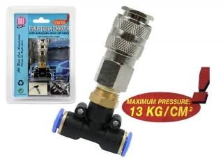 ALLRIDE T-konektor 6 mm, 13 kg/cm2 s aut. ventilem