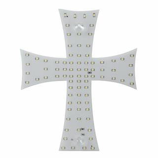 Světelný kříž 81LED - bílý