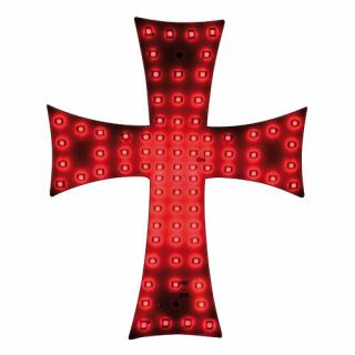 Světelný kříž 81LED - červený