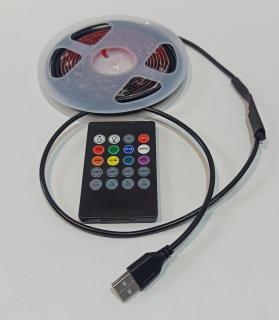 Světelný pásek 200 cm+ barevná hudba - USB