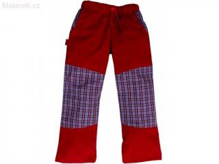 Dětské kalhoty Fantom letní - Červené s červeno-modrou kostkou