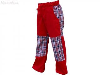 Dětské kalhoty Fantom letní - Červené s červeno-tmavě modrou kostkou