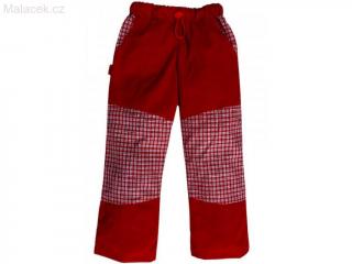Dětské kalhoty Fantom letní - Červené s červenou malou kostkou