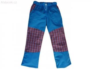 Dětské kalhoty Fantom letní - Modré s červeno-modrou kostkou