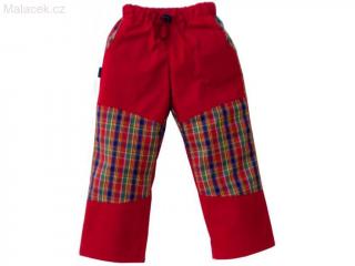 Dětské kalhoty Fantom letní - Vínové s barevnou kostkou