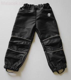Dětské šusťákové kalhoty - černo-reflexní šedá