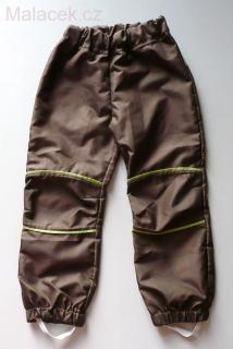 Dětské šusťákové kalhoty – hnědo-zelené