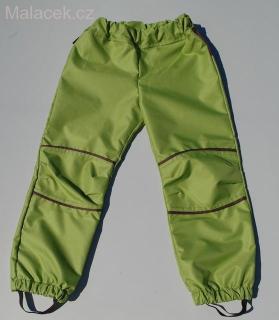 Dětské šusťákové kalhoty – zeleno-hnědé