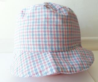 Dětský klobouk Fantom - č. 1 bílo-růžovo-modrá kostka