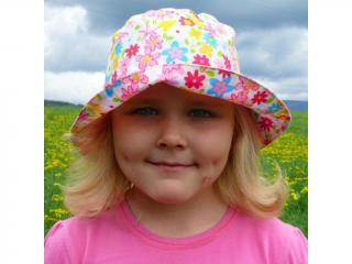 Dětský klobouk Fantom - č. 14 barevné kytičky (růžové)