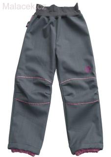 Letní softshellové kalhoty šedo-růžové