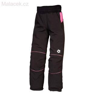Softshellové dívčí kalhoty-černo-růžové