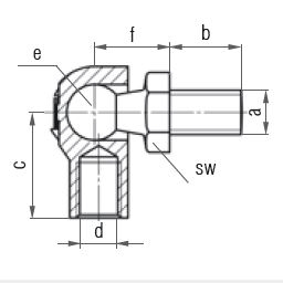 Kulový kloub k plynové vzpěře M5x10 (c=22mm), pro závit M5 (Kulový kloub k plynové vzpěře M5x10 (c=22mm), pro závit M5)