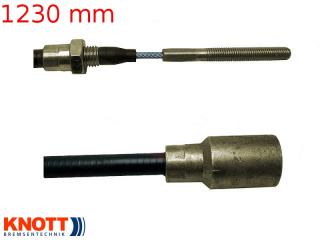 Lanovod brzdový KNOTT 1230/1440mm, závit M8 (Lanovod brzdový KNOTT 1230/1440mm, závit M8)