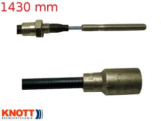 Lanovod brzdový KNOTT 1430/1640mm, závit M8 (Lanovod brzdový KNOTT 1430/1640mm, závit M8)