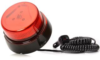 Maják magnetický LED červený WAS, kabel 3m, autozástrčka (Maják magnetický LED červený WAS, kabel 3m, autozástrčka)