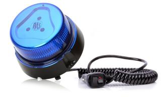 Maják magnetický LED modrý WAS, kabel 7m, autozástrčka (Maják magnetický LED modrý WAS, kabel 7m, autozástrčka)