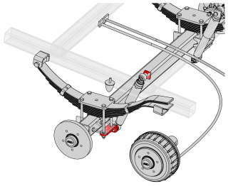 Montážní materiál AL-KO pro tlumič k listovým pružinám STARR (1800 kg) / 1 ks