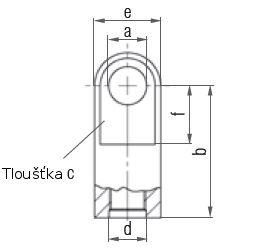 Oko k plynové vzpěře 16x10x6, otvor 6,1mm, pro závit M5 (Oko k plynové vzpěře 16x10x6, otvor 6,1mm, pro závit M5)