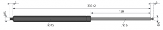 Plynová vzpěra AL-KO  339mm,  350N, M5-M5, 6/15