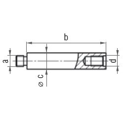 Prodlužovací nástavec k plynové vzpěře, 58mm, pro závit M8 (Prodlužovací nástavec k plynové vzpěře, 58mm, pro závit M8)