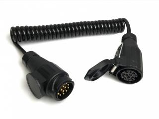 Propojovací kabel o délce 2,5m spirálový, 1x zástrčka, 1x zásuvka kabelová 13 pól 12V (Propojovací kabel o délce 2,5m spirálový, 1x zástrčka, 1x zásuvka kabelová 13 pól 12V)