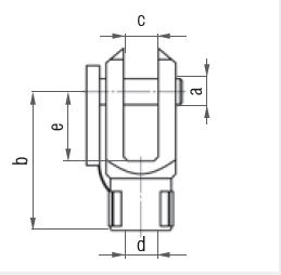 Vidlice k plynové vzpěře 6x12, otvor 6mm, pro závit M6 (Vidlice k plynové vzpěře 6x12, otvor 6mm, pro závit M6)