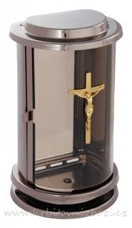 Hřbitovní lampa s Kristem černé zlato