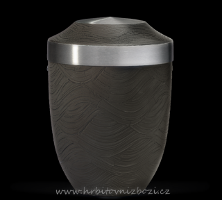 Ocelová urna s kamenným povrchem černá