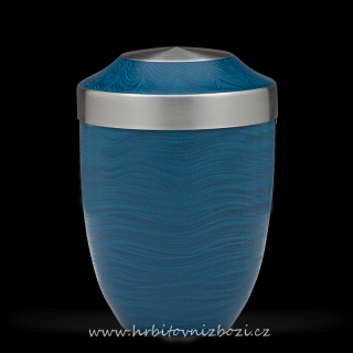 Ocelová urna s kamenným povrchem modrá