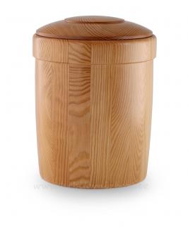 Urna dřevěná borovicové dřevo medové barvy (Pohřební urna)