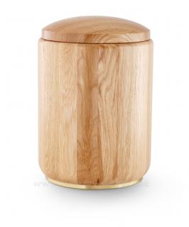 Urna dřevěná dubová světlá s podstavcem (Pohřební urna)