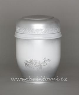 Urna hliníková bílostříbrná (Pohřební urna)