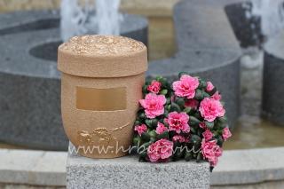 Urna mramolitová bronzová s růží
