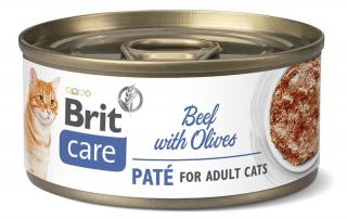 Brit Care Cat Beef Paté  Olives 70g (Hovězí paté s olivami pro dospělé kočky)
