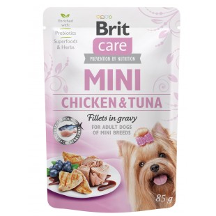 Brit Care MINI Dog Chicken  Tuna fillets in gravy 85g (Kapsička pro dospělé psy malých plemen s kuřecím a tuňákem)