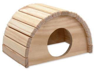 Domek SMALL ANIMAL Půlkruh dřevěný 24x17x15cm