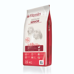 Fitmin Dog Medium Senior 3kg (Superprémiové krmivo pro dospělé psy středních plemen nad 9 let věku, s účinným komplexem antioxidantů. )