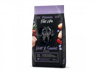 Fitmin For life Light  Senior 12kg (Prémiové krmivo pro dospělé psy se sníženým obsahem energie)