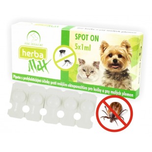 Herba Max Spot on pro kočky a psy malých plemen 5x1ml