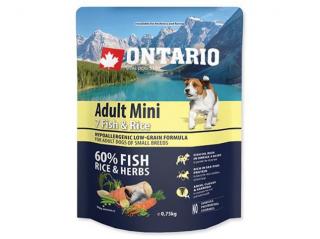 ONTARIO Adult Mini 7Fish  Rice 0.75kg (Superprémiové krmivo s rybím masem a rýží pro dospělé psy malých a trpasličích plemen)